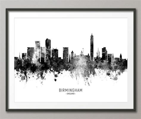 Birmingham Skyline Birmingham England Cityscape Art Print - Etsy