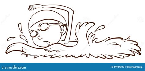 A Simple Sketch Of A Boy Swimming Stock Vector - Image: 44934293