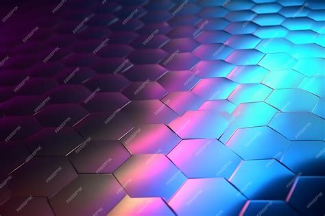 Premium Photo | A wallpaper of a hexagon with a blue and purple background.