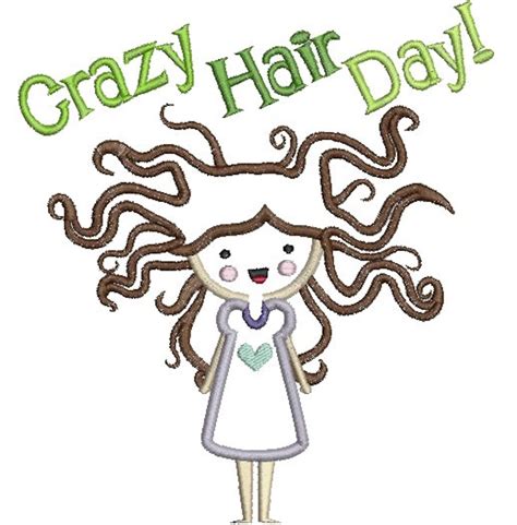 Crazy Hair Day Applique Crazy Hair Girl Applique Design I | Etsy