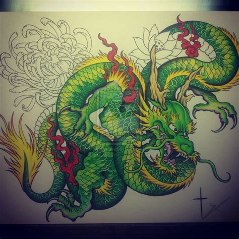 Green dragon by bishop808.deviantart.com on @deviantART | Japanese ...