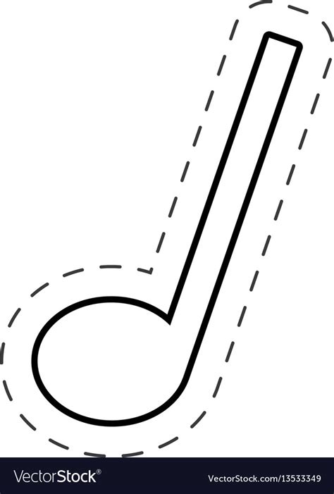 Quaver music note cut line Royalty Free Vector Image