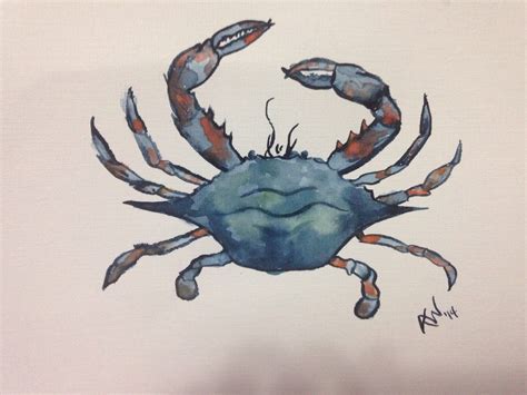 Watercolor blue crab K*W Talent, Watercolor, Special, Blue, Animals, Pen And Wash, Watercolor ...