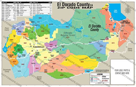 El Dorado County Zip Code Map – Otto Maps