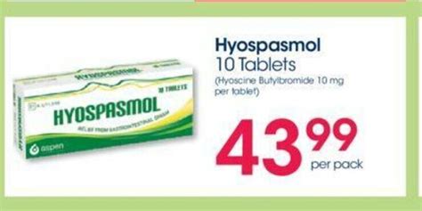 Hyospasmol 10 Tablets offer at Clicks