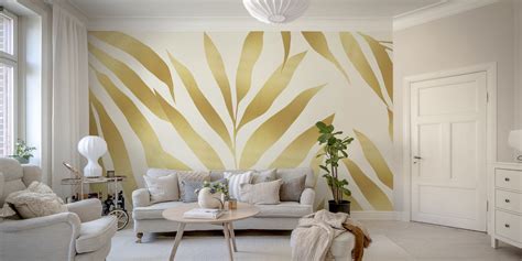 Shop Golden Leaves 2 Wallpaper | Happywall