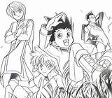 An Anime Scene With Three People And One Is In The Grass While Another  sketch template