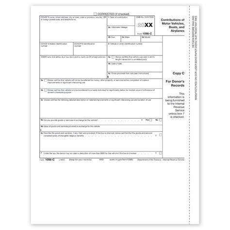 IRS Approved 1098-C Laser Copy C Tax Form - Walmart.com - Walmart.com