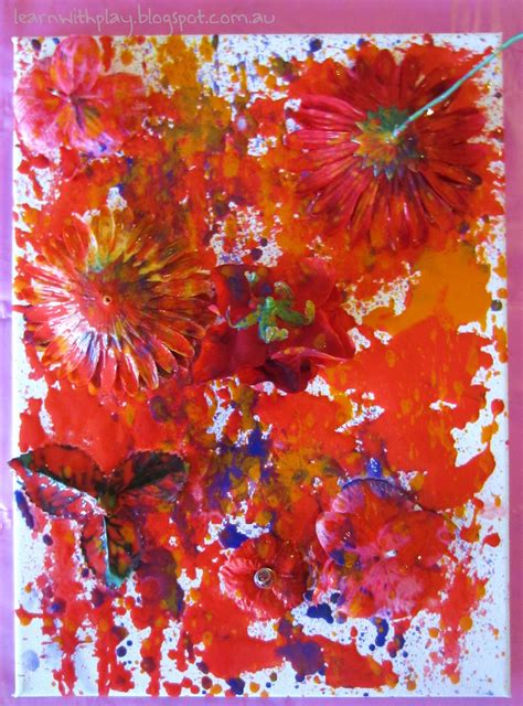 Learn with Play at Home: Flower Stencil Spray Painting