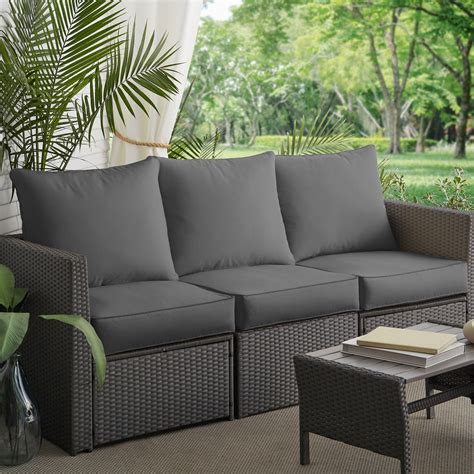 Morgantown Charcoal Indoor/ Outdoor Corded Sofa Cushion Set Charcoal | eBay