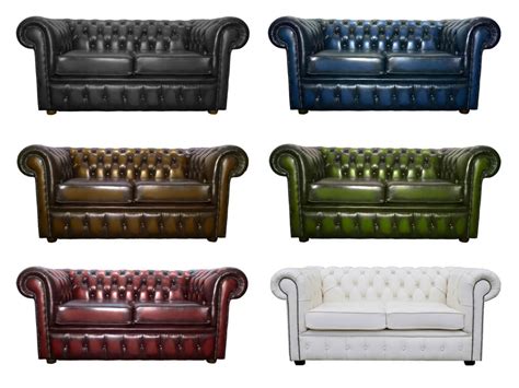 Chesterfield 100% Genuine Leather Two Seater Sofa Collection