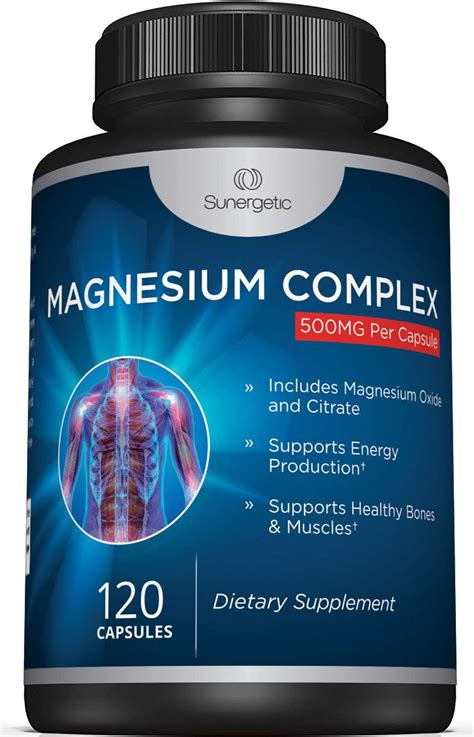 Premium Magnesium Citrate Capsules - Powerful 500mg Magnesium Oxide & Citrate Supplement - Helps ...