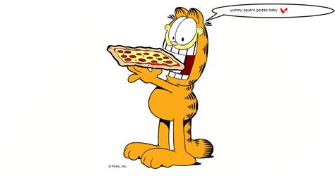 garfield eating a square pizza by Smasterart on DeviantArt