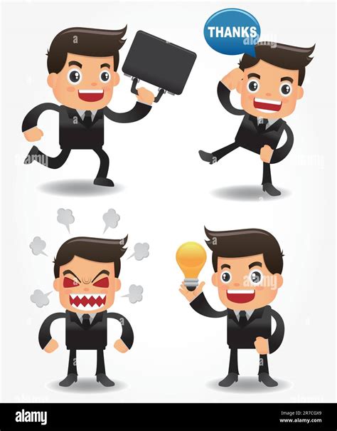 set of funny cartoon office worker Stock Vector Image & Art - Alamy