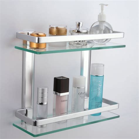 KES Aluminum Bathroom Glass Rectangular Shelf Wall Mounted Tempered ...