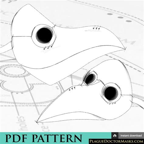 DIY Plague Doctor Mask Pattern Template with Instructions. PDF download ...