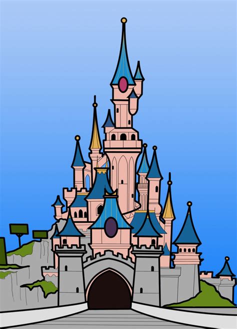 Disney Castle Drawing at GetDrawings | Free download