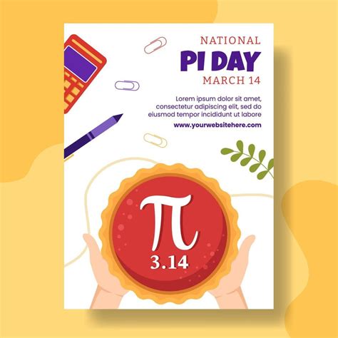 World Pi Day Vertical Poster with Mathematical Constants or Baked Sweet ...