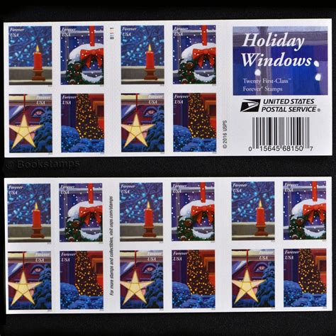 20 Christmas Forever Stamps Book USPS Holiday Evergreen Santa Winter ...