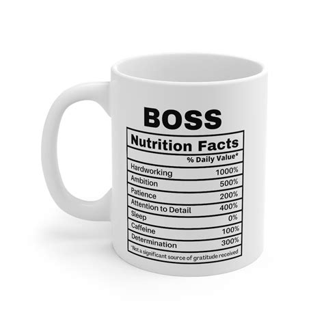 Boss Gift Nutrition Facts Coffee Mug Birthday Gift Boss Mug | Etsy