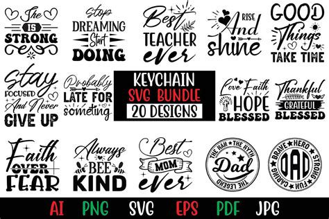 Keychain SVG Designs Bundle Graphic by CraftStudio99 · Creative Fabrica