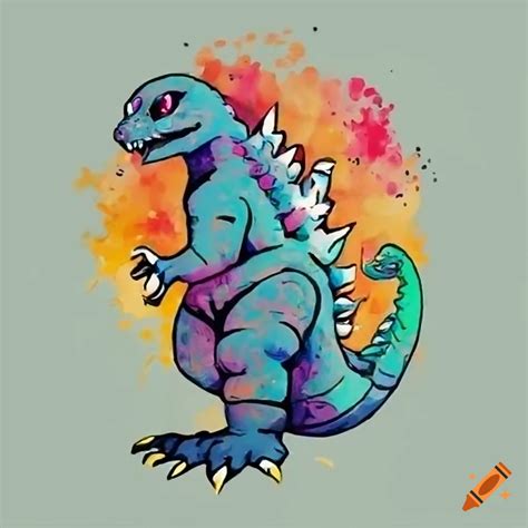 Cute godzilla tattoo design on Craiyon