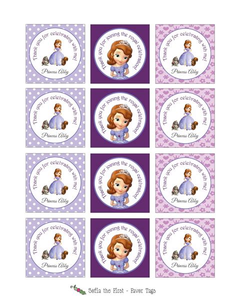 Printable SOFIA THE FIRST Stickers or Gift Tags by PinkPeaPaperie