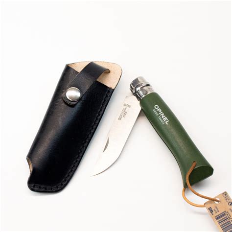 Opinel #08 Knife Sheath Black Leather | Taza Leather made in the USA