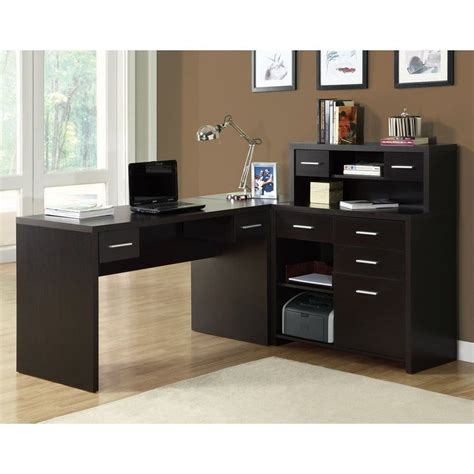 Monarch Specialties Contemporary Cappuccino L-Shaped Desk at Lowes.com