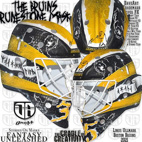 The Bruins Runestone Mask - Linus Ullmark, Boston Bruins, 2021 | Flickr