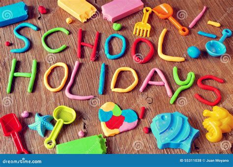 Text School Holidays Made from Modelling Clay Stock Photo - Image of ...