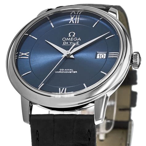 Omega De Ville Prestige Co-Axial 39.5mm Automatic Blue Dial Black ...