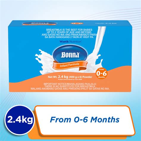 Wyeth® BONNA® Stage 1 Infant Formula for 0 to 6 months, Sachet in Box ...