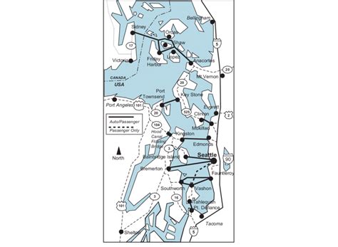 Washington State Ferry System Map - Tourist Map Of English