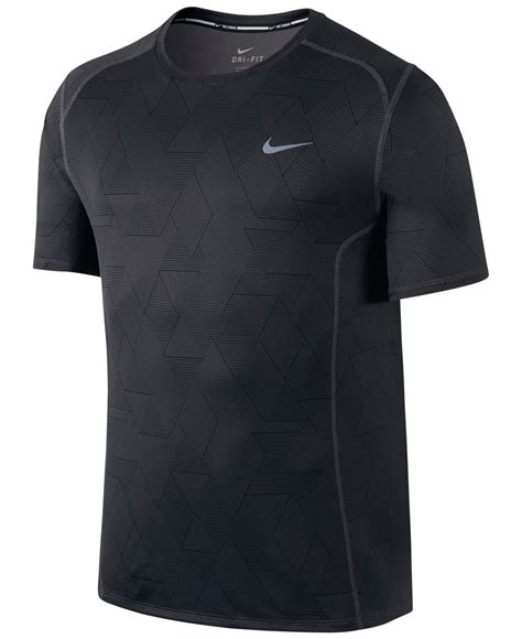 Lyst - Nike Men's Dri-fit Miler Optical Run Short-sleeve Running Shirt in Black for Men