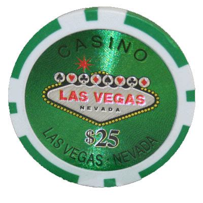25 Green Las Vegas Casino Poker Chips | $25 Chip Value | CPLV-$25*25 | Poker Chip Mania
