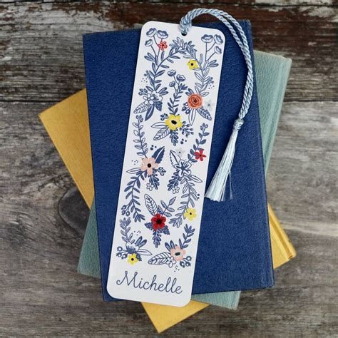 Personalised Floral Design Bookmark | Handmade bookmarks diy, Bookmarks ...