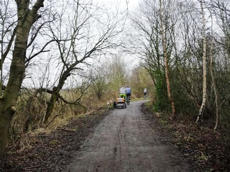 Cycling with dogs, Trans Pennine Trail © Christine Johnstone :: Geograph Britain and Ireland