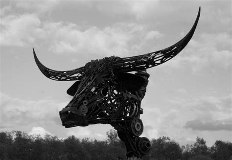 longhorn cow head sculpture . Iron scrap art#farmart | Metaal, Ijzer