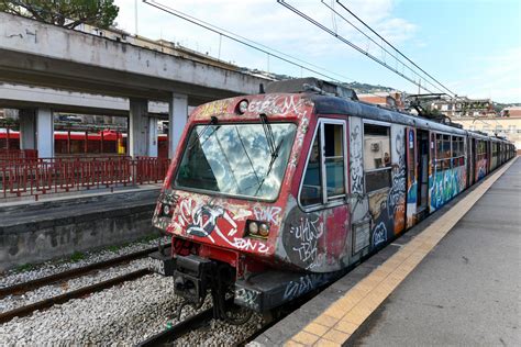 Sorrento, Italy - Aug 26, 2021, Circumvesuviana Sorrento train station at the end of the line ...