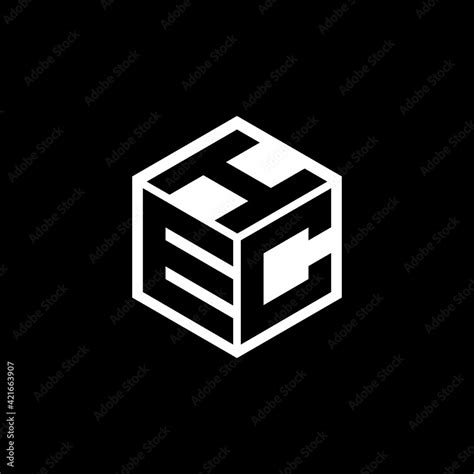 ECI letter logo design with black background in illustrator, cube logo, vector logo, modern ...