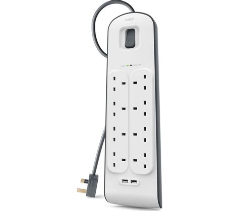 BELKIN BSV804af2M 8-Socket Surge Protector Extension Cable with USB - 2 ...