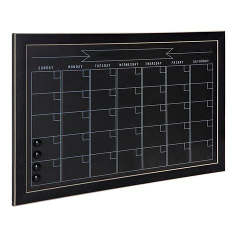 DesignOvation Wyeth Black Monthly Calendar Memo Board-217418 - The Home Depot