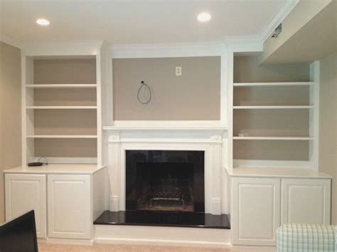 Breathtaking Built In Bookcase Fireplace White Media Unit