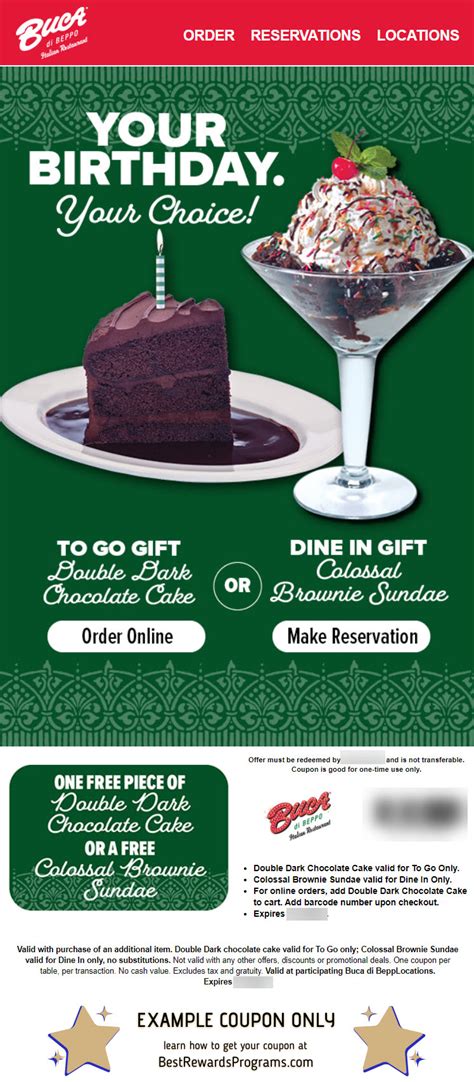 Buca Di Beppo Free Birthday Food | Best Rewards Programs