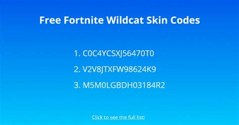 25+ Free Fortnite Wildcat Skin Codes - Followchain