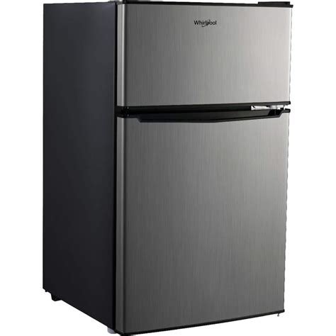 Whirlpool 3.1 cu. ft. Mini Fridge in Stainless Steel with Dual Door True Freezer WHR31TS4E - The ...