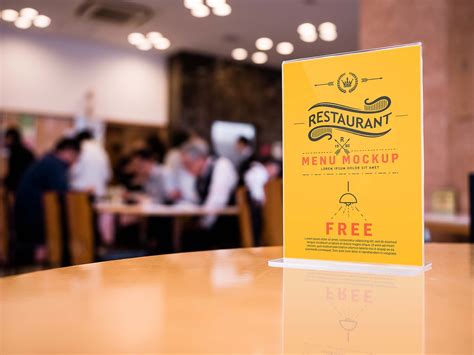 Restaurant Table Menu Mockup (PSD)