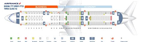 Seat Map and Seating Chart Boeing 777 200ER Air France Three Class V2 ...