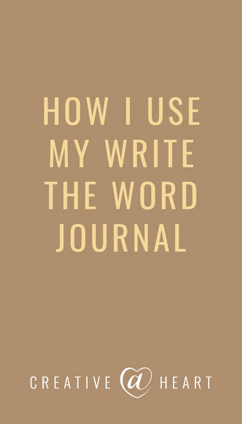 How I Use My Write the Word Journal - Kat Schmoyer